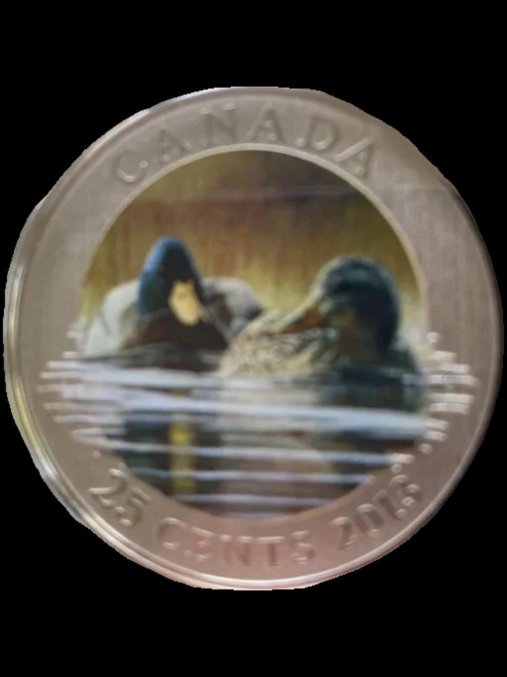 Coin-Inspired Smart Wearable - Metallic Silver 25 cent colored 2013